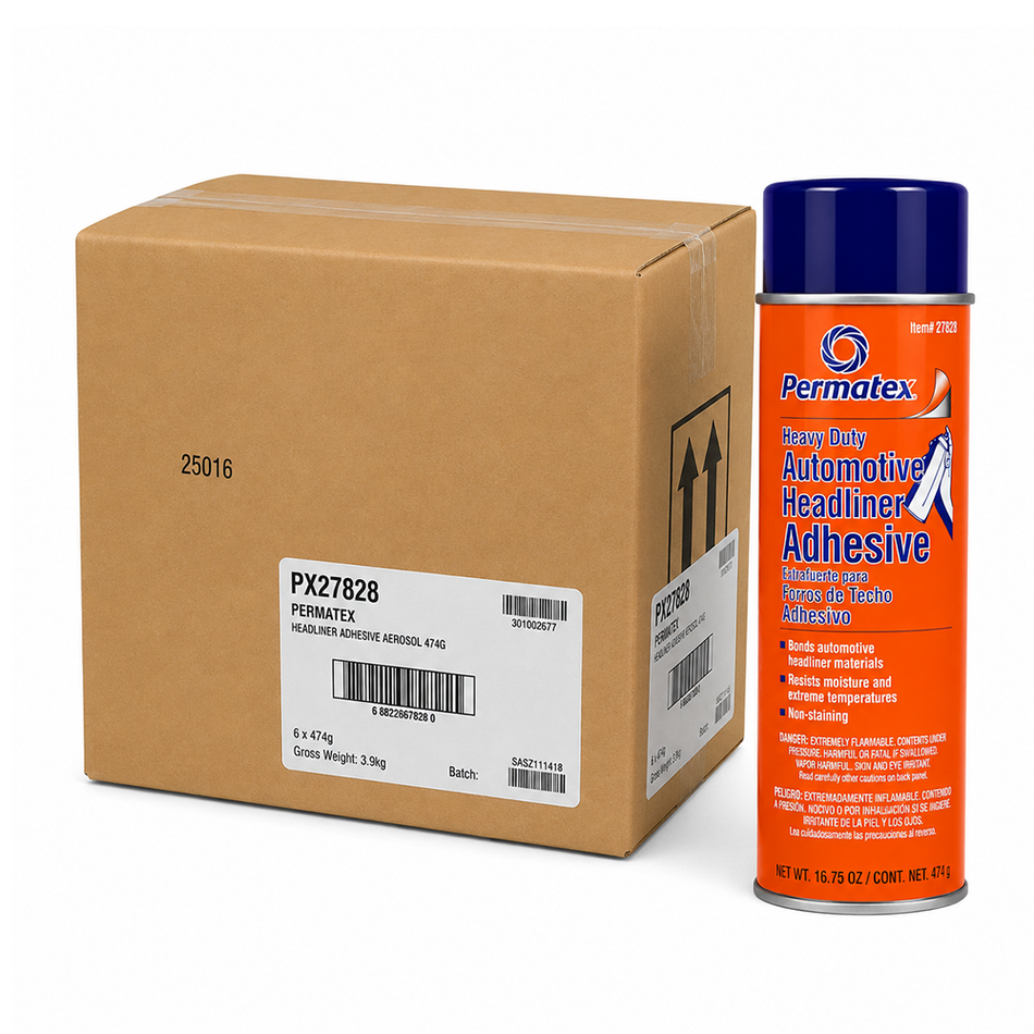 PERMATEX Heavy Duty Headliner & Carpet Adhesive Aerosol 474g 27828 Box of 6