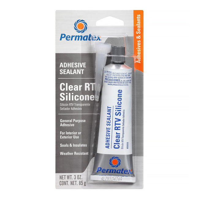 PERMATEX Clear RTV Silicone Adhesive Sealant 85g Tube PX80050