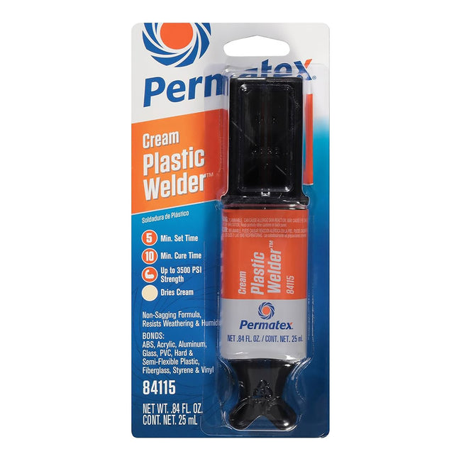 PERMATEX Weather Resistant Plastic Weld Epoxy 2 Part Syringe 25ml PX84115