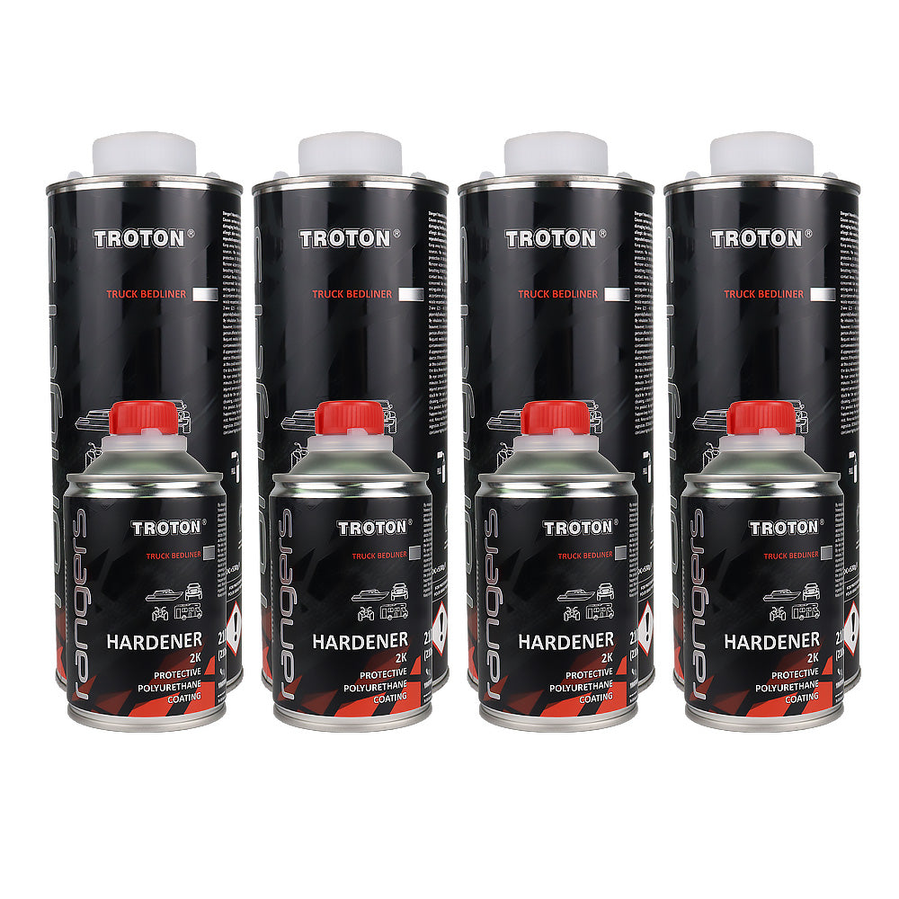 TROTON Rangers 2K Tough Protective Polyurethane Coating Kit 3.78L Black With Gun