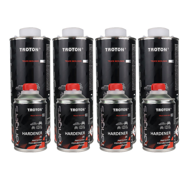 TROTON Rangers 2K Tough Protective Polyurethane Coating Kit 3.78L Black With Gun