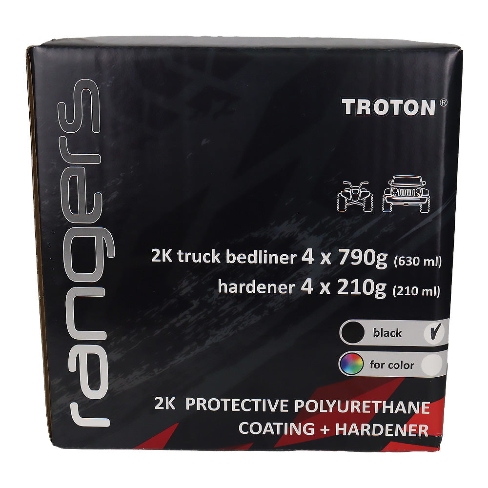 TROTON Rangers 2K Tough Protective Polyurethane Coating Kit 3.78L Black With Gun