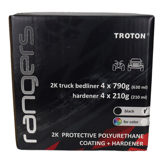 TROTON Rangers 2K Tough Protective Polyurethane Coating Kit 3.78L Black With Gun