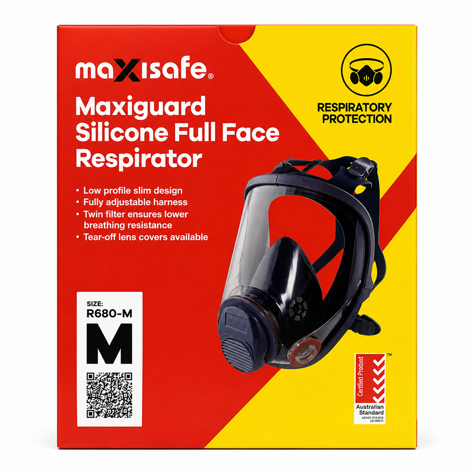 MAXISAFE MaxiGuard Silicone Full Face Respirator Medium R680-M