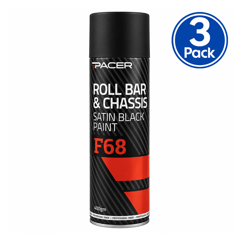 PACER Roll Bar & Chassis Satin Black 400gm Protective Coating Spray x3