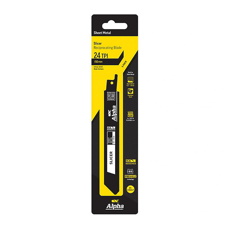 ALPHA 24 TPI 150mm Slicer Metal Reciprocating Blade 5 Pack