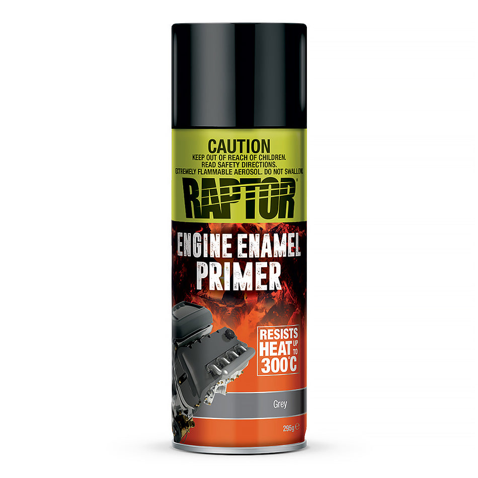 U-POL Raptor High Temp Engine Enamel Primer Spray Paint Aerosol 295g Grey