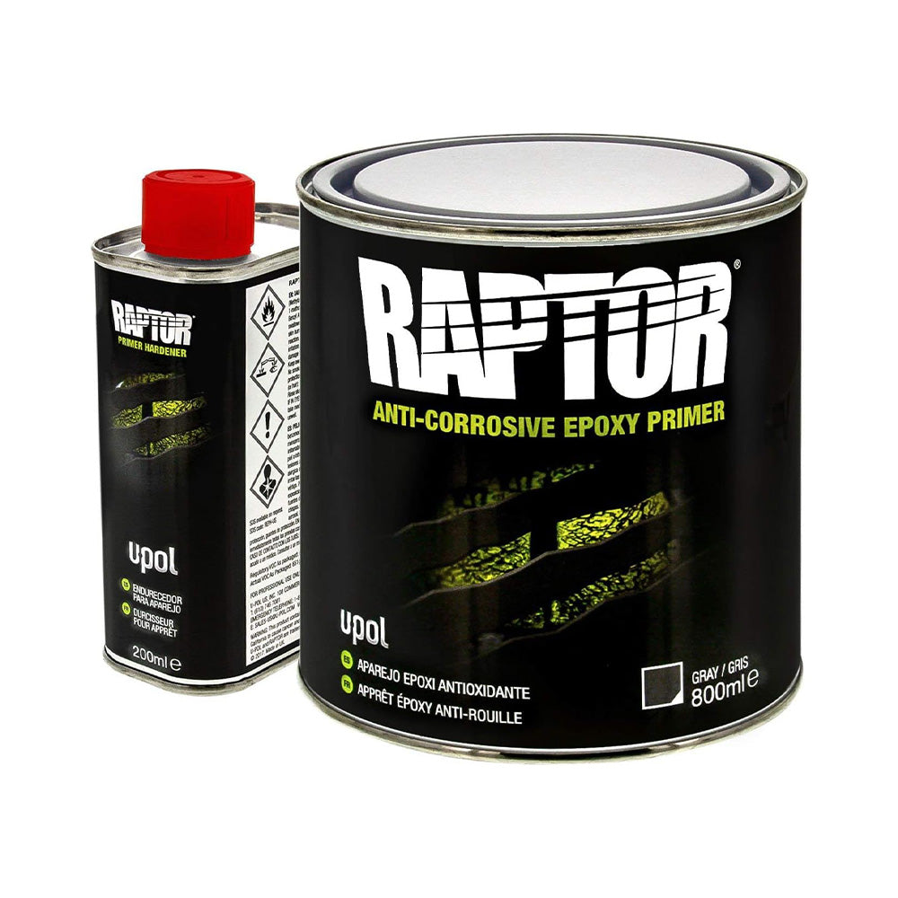 U-POL Raptor Bedliner Anti Corrosive Epoxy Primer Grey 4:1 1L Kit