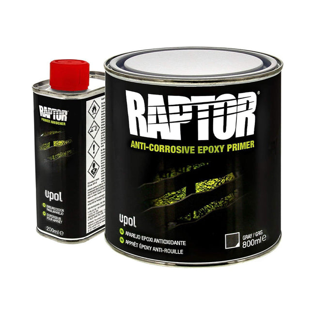 U-POL Raptor Bedliner Anti Corrosive Epoxy Primer Grey 4:1 1L Kit