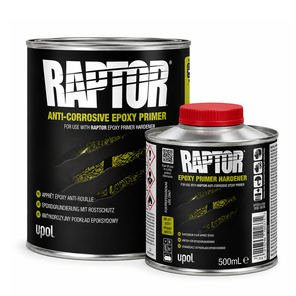 U-POL RAPTOR 2K Epoxy Primer Kit Part A & Part B 1.5L