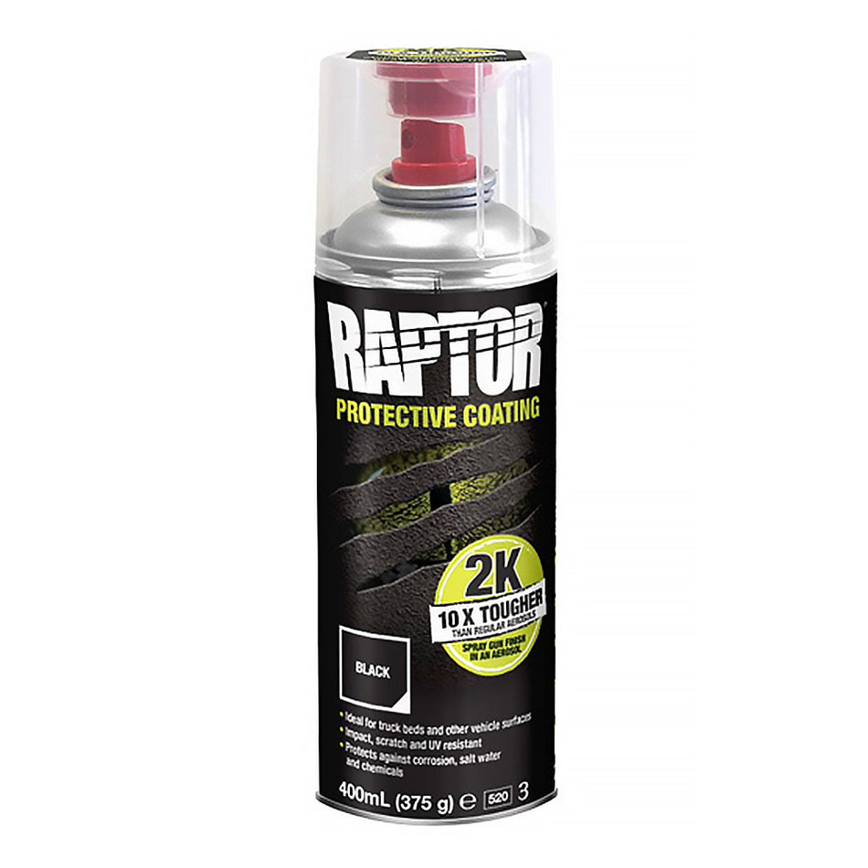 U-POL Raptor Ute Tray Black Protective Coating 2K Component Aerosol 400mL