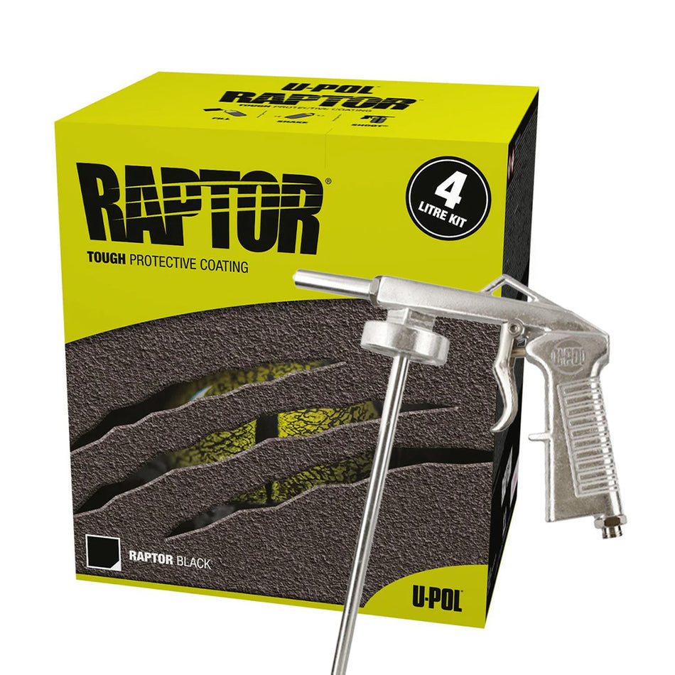 U-POL Raptor Black Tough Protective Coating Bed Liner Kit with Shultz Gun