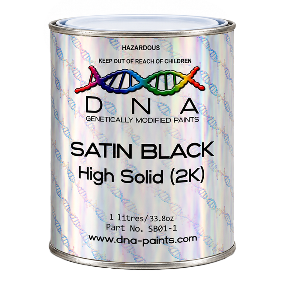DNA Satin Black 2K Automotive Paint Kit 1.5L with Slow Hardener