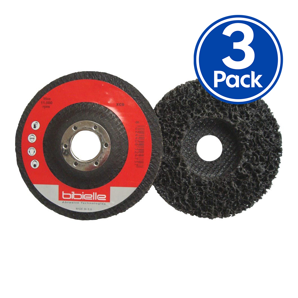 ABRASIFLEX Bibielle 115mm x 22mm Abrasive Depressed Centre Strip-It Disc Black x 3 Pack