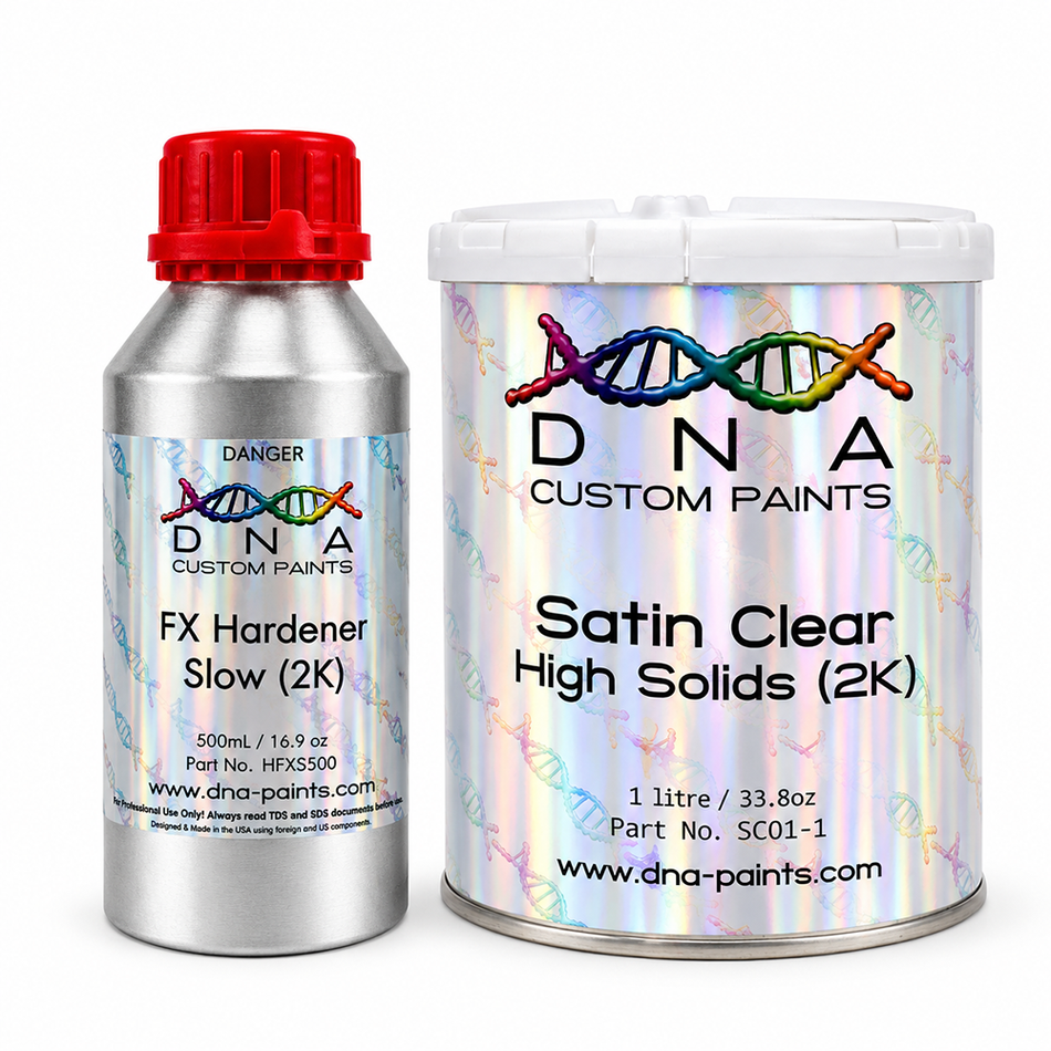 DNA Satin Clear 2K Automotive Clear Coat Kit 1.5L with Slow Hardener