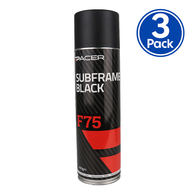 PACER F75 Subframe Black 400gm Aerosol Chassis Protective Paint x3
