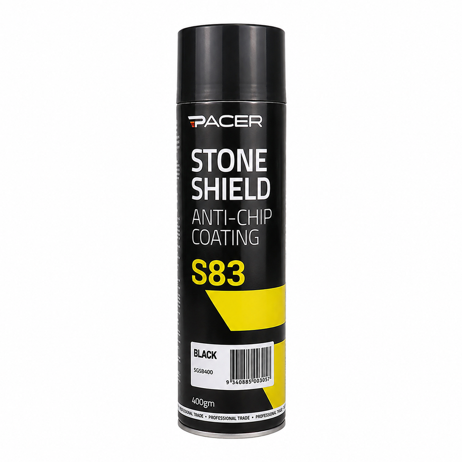 PACER Stone Shield S83 Black 400gm Aerosol Protective Coating Underbody Spray