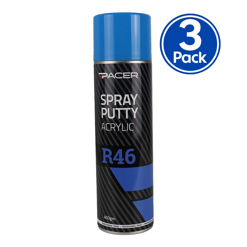 PACER R46 Spray Putty 400gm High-Build Aerosol Filler Auto Body Repair Primer x3