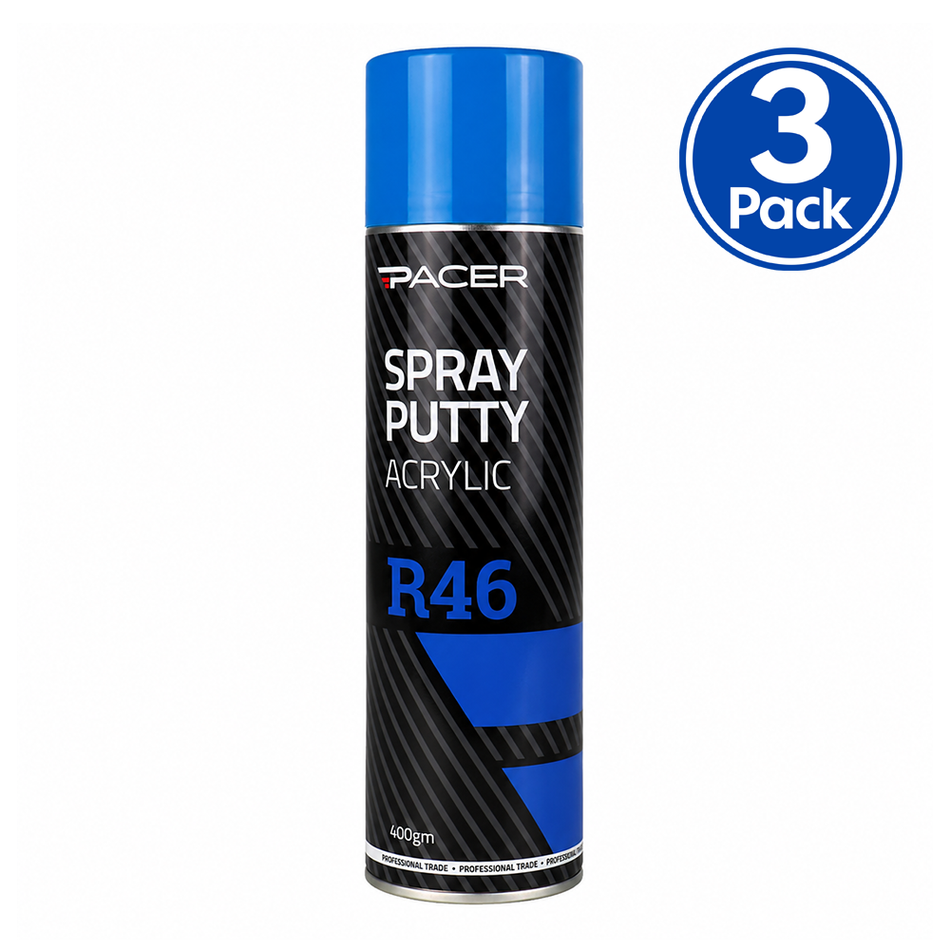 PACER R46 Spray Putty 400gm High-Build Aerosol Filler Auto Body Repair Primer x3