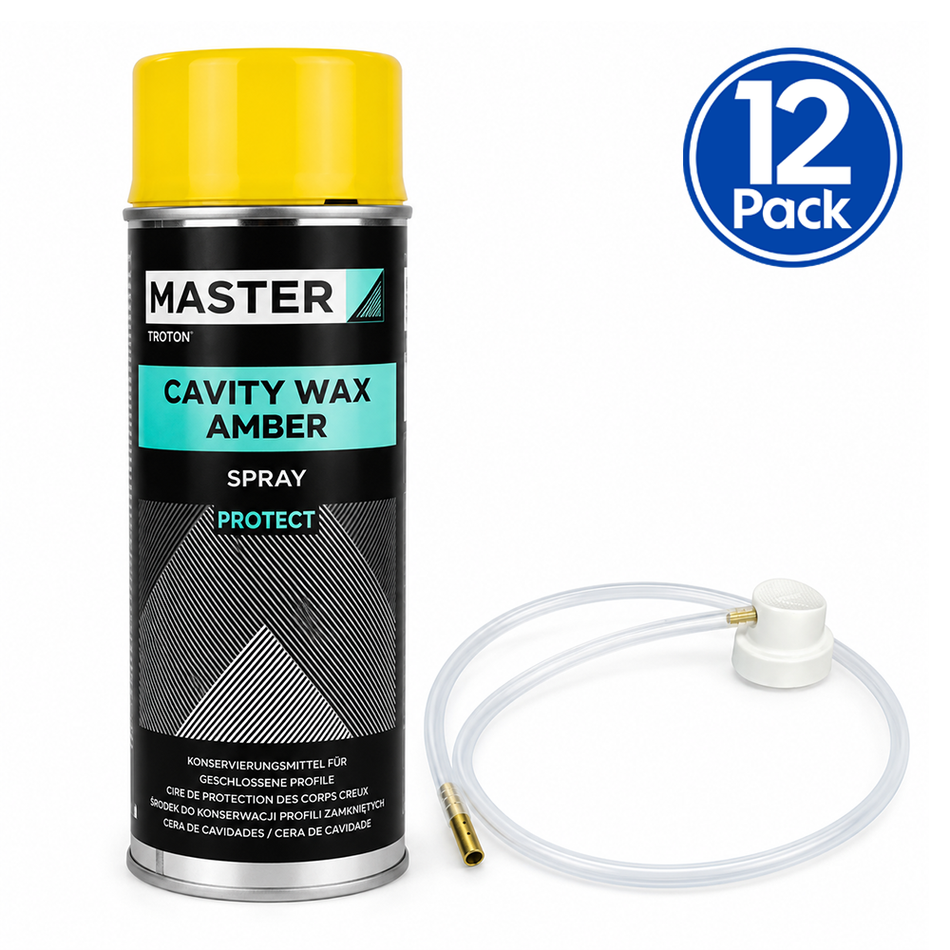 TROTON Master Cavity Wax Amber 400ml Aerosol Spray Rust Protection 12 Pack