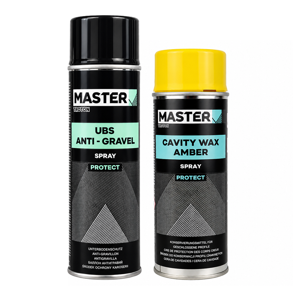 TROTON Master Rust Protection Kit Cavity Wax Amber 400ml and Stone Guard Black 500ml