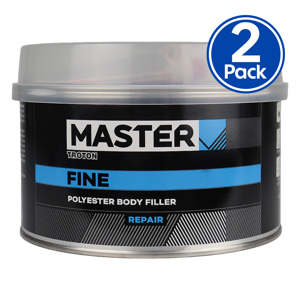 TROTON Master Fine Filler 1.8kg & Hardener x 2 Flexible Polyester Putty Repair