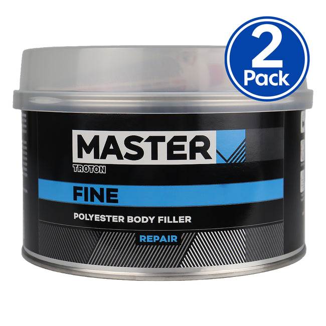 TROTON Master Fine Filler 1.8kg & Hardener x 2 Flexible Polyester Putty Repair