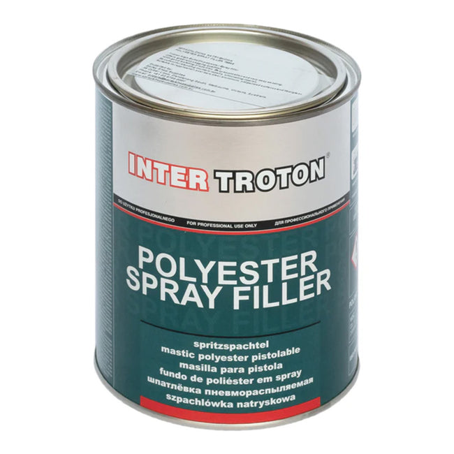 TROTON Polyester Spray Filler 1L Easy To Sand Putty Car Bog