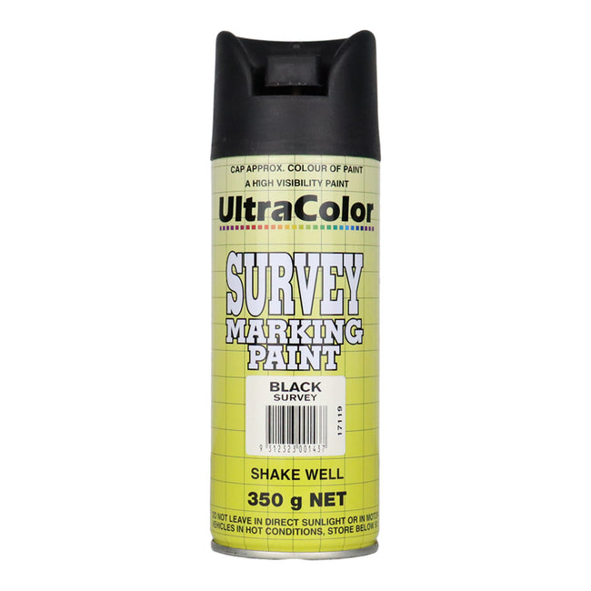 ULTRACOLOR Survey Marking Paint Spot Marker Aerosol Can 350g Black