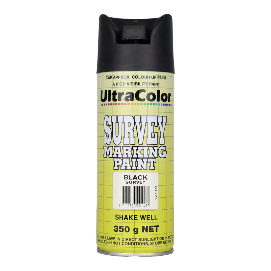 ULTRACOLOR Survey Marking Paint Spot Marker Aerosol Can 350g Black