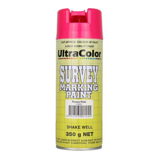 ULTRACOLOR Survey Marking Paint Spot Marker Aerosol Can 350g Fluoro Pink