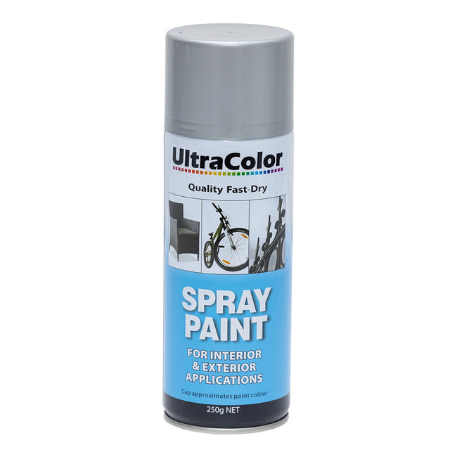 ULTRACOLOR Spray Paint Fast Drying Interior Exterior 250g Aluminium Cans
