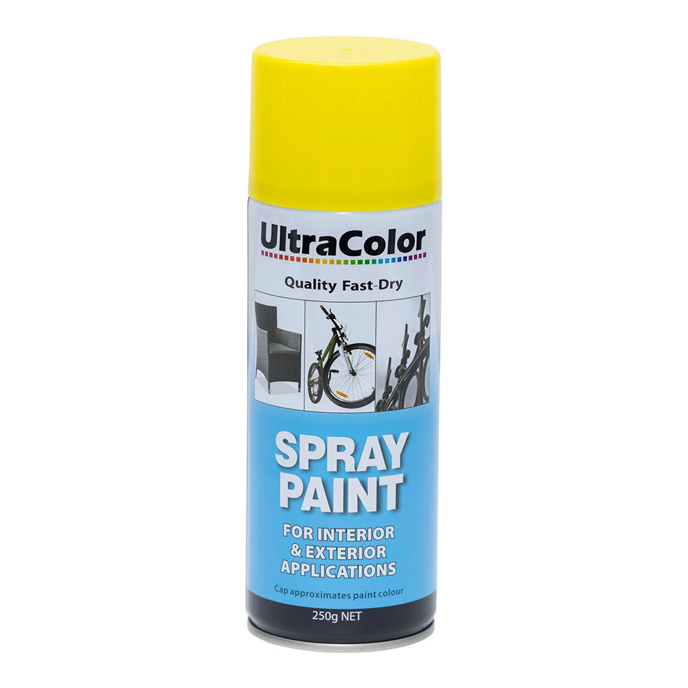 ULTRACOLOR Spray Paint Fast Drying Interior Exterior 250g Buttercup Cans