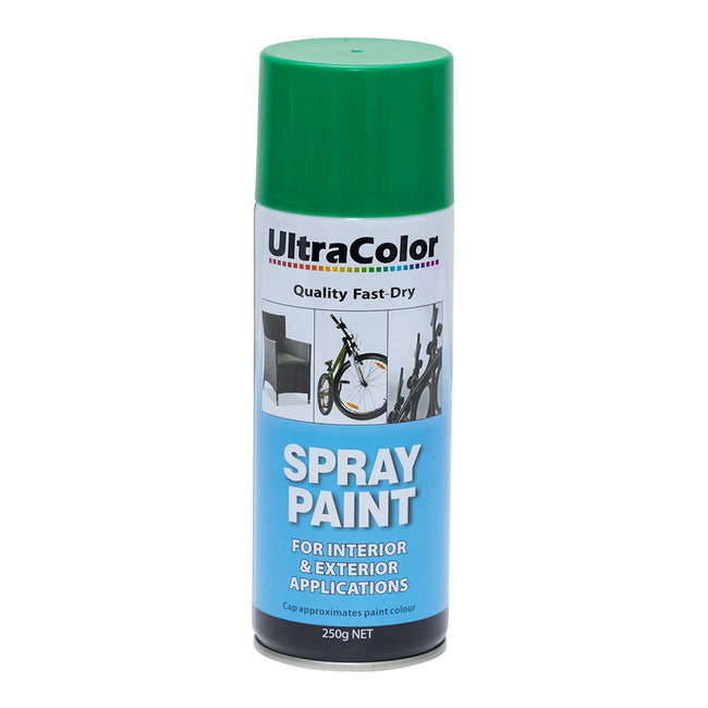 ULTRACOLOR Spray Paint Fast Drying Interior Exterior 250g Emerald Green Cans