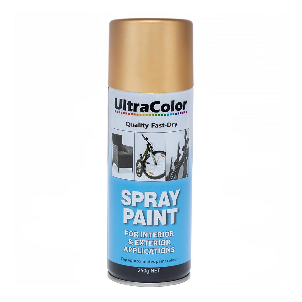 ULTRACOLOR Spray Paint Fast Drying Interior Exterior 250g Gold Cans