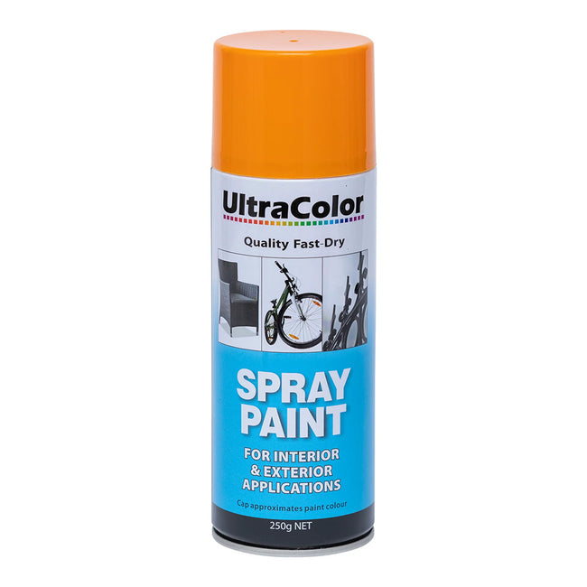 ULTRACOLOR Spray Paint Fast Drying Interior Exterior 250g Orange Cans