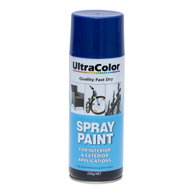 ULTRACOLOR Spray Paint Fast Drying Interior Exterior 250g Navy Blue Cans