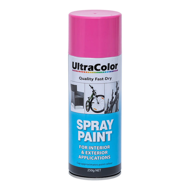 ULTRACOLOR Spray Paint Fast Drying Interior Exterior 250g Rose Pink Cans
