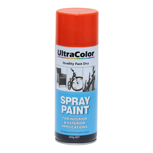ULTRACOLOR Spray Paint Fast Drying Interior Exterior 250g Scarlet Cans