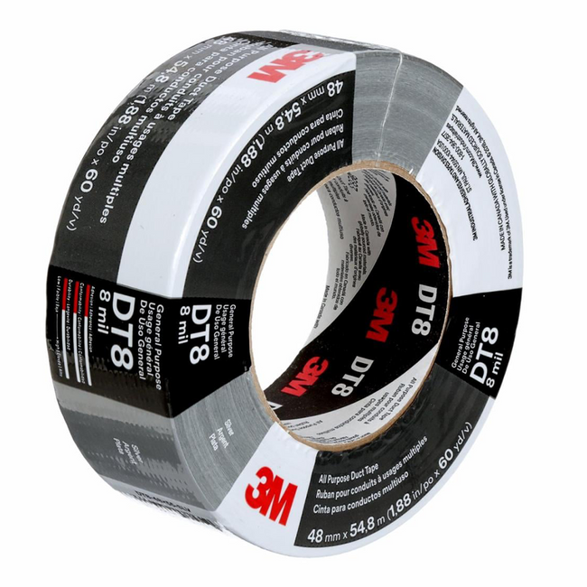 3M DT8 All Purpose Light Duty Duct Tape 48mm x 54.8m Silver