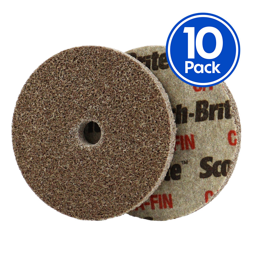 3M Scotch Brite Roloc Level Cut Unitized Wheels FIN 3" Fine x 10 Pack