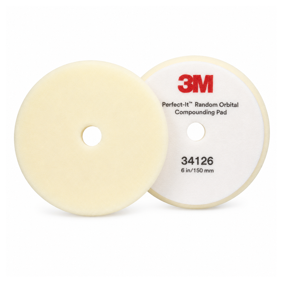 3M Perfect-It 34126 White Foam Compounding Pad 150mm 2 Pack