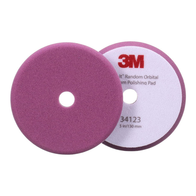 3M 34123 Perfect It Random Orbital Foam Polishing Pads 5"/130mm Purple x 2 Pack