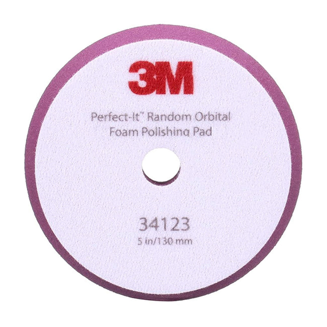 3M 34123 Perfect It Random Orbital Foam Polishing Pads 5"/130mm Purple x 2 Pack