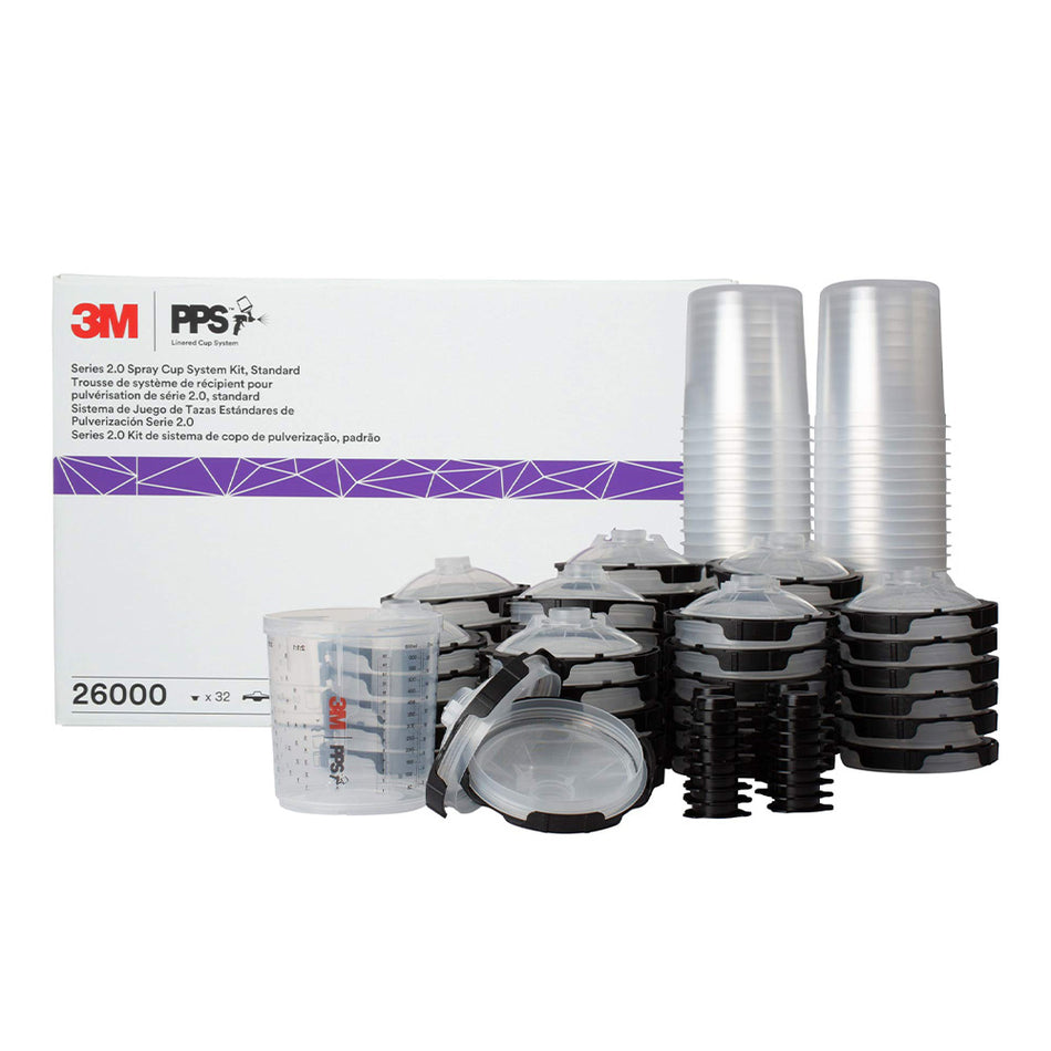3M 26000 Series 2.0 PPS Lids & Liners Kit Standard 650ml 200 Micron x 50 Pack