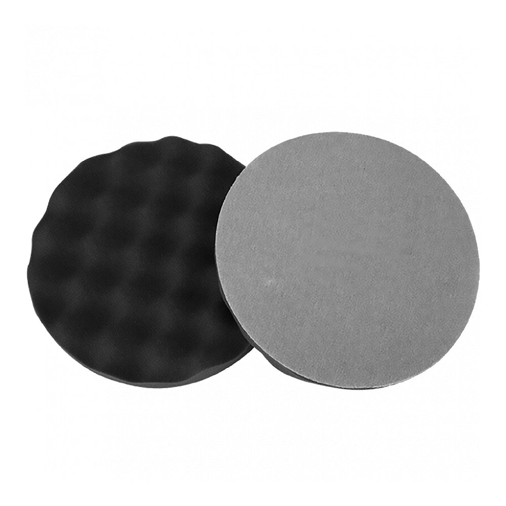 VELOCITY 200mm Black Wave Foam Hook & Loop Fine Car Polishing Pad