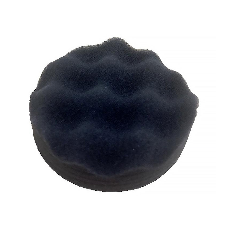 VELOCITY 80mm Black Wave Foam Hook & Loop Fine Car Polishing Pad