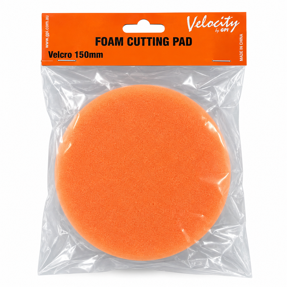 VELOCITY Orange Foam Velcro Polishing Pad 150mm
