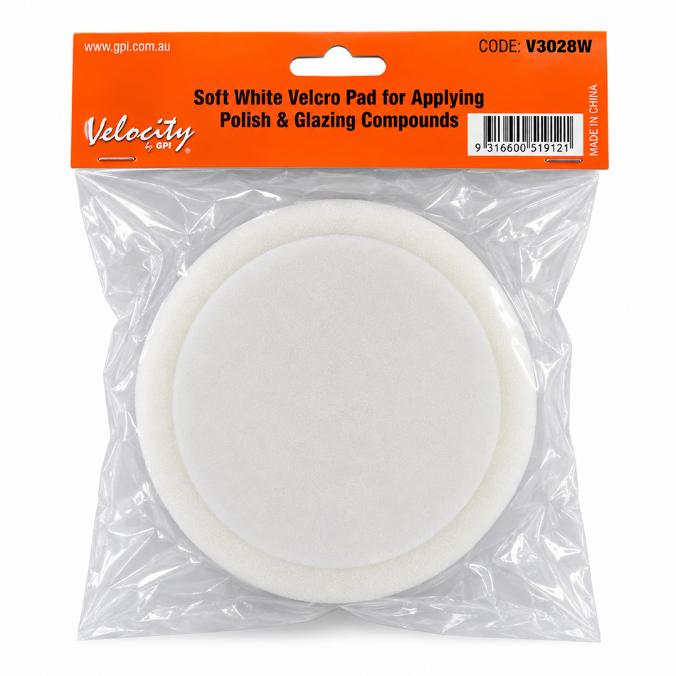 VELOCITY White Foam Velcro Polishing Pad 150mm