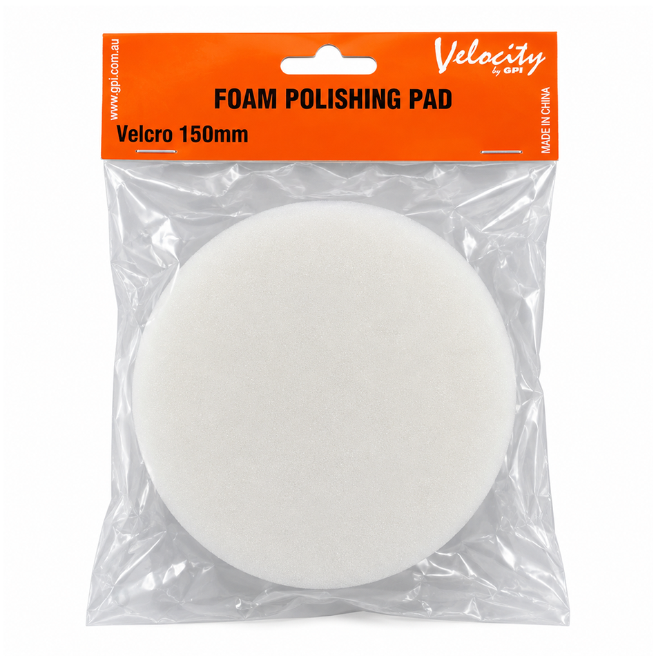 VELOCITY White Foam Velcro Polishing Pad 150mm